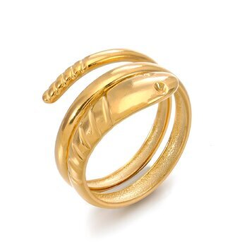 18K gold plated Stainless steel  "Snakes" finger ring, Intensity