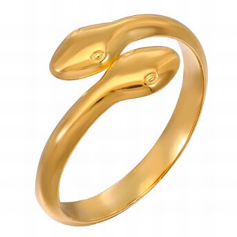 18K gold plated Stainless steel  "Snakes" finger ring, Intensity