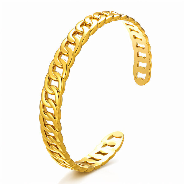 Bracelet, 18K Gold Plated Steel