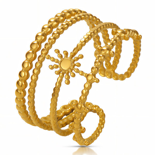 Ring, 18K Gold Plated Steel