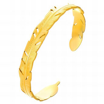 18K gold plated Stainless steel  "Leafs" bracelet, Intensity