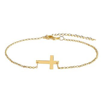 18K gold plated Stainless steel  "Crosses" bracelet, Intensity