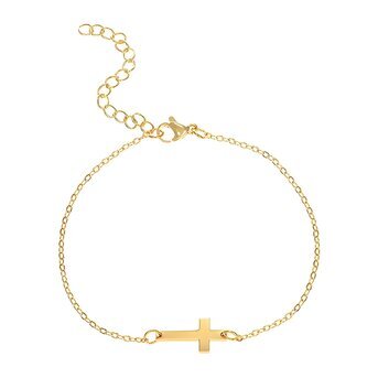 18K gold plated Stainless steel  "Crosses" bracelet, Intensity