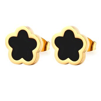 18K gold plated Stainless steel  "Flower" earrings, Intensity