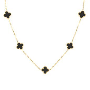 18K gold plated Stainless steel  "Four-leaf clover" necklace, Intensity