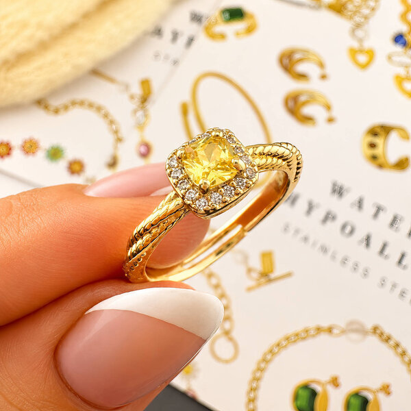 Ring, 18K Gold Plated Brass