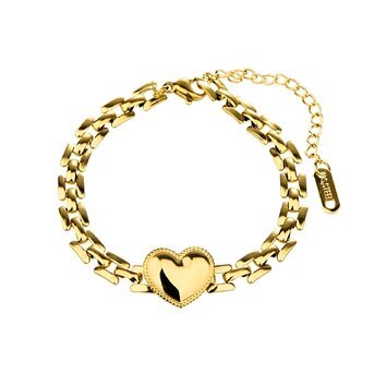 18K gold plated Stainless steel  "Heart" bracelet, Intensity