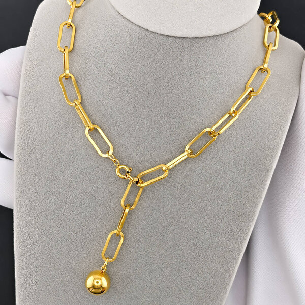 Necklace, 18K Gold Plated Steel