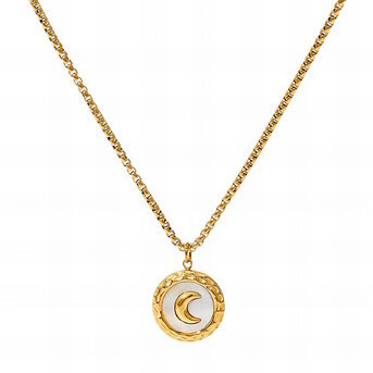 18K gold plated Stainless steel  "Crescent" necklace, Intensity