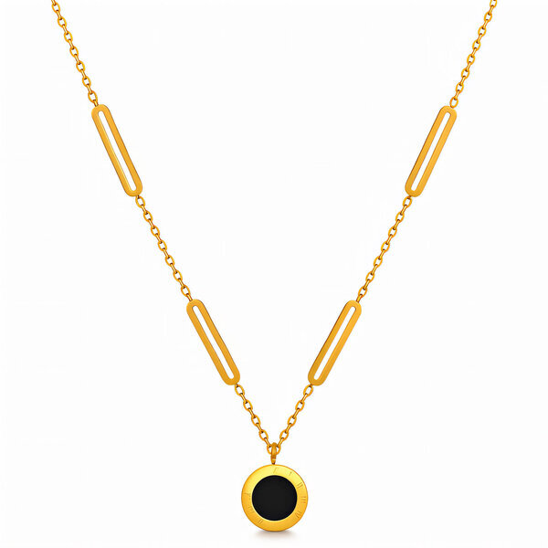 Necklace, 18K Gold Plated Steel