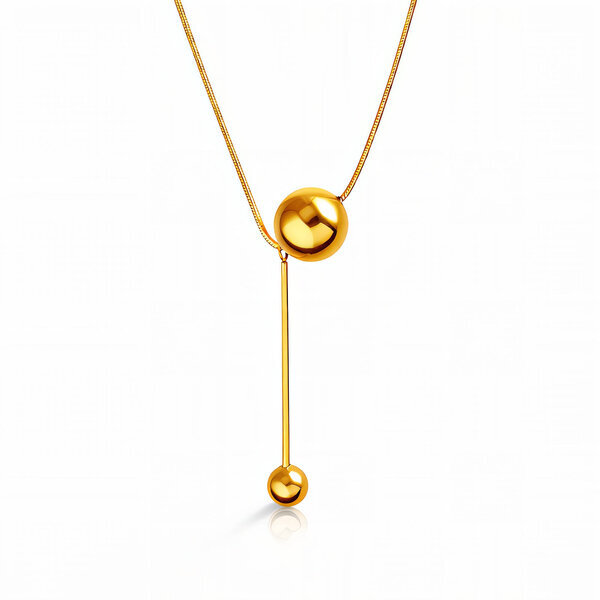 Necklace, 18K Gold Plated Steel