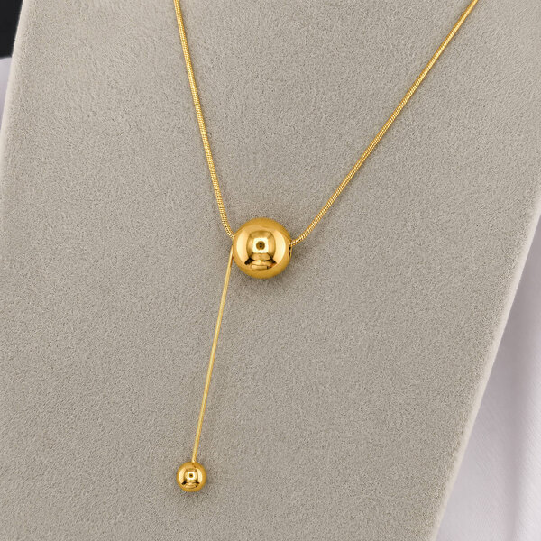 Necklace, 18K Gold Plated Steel