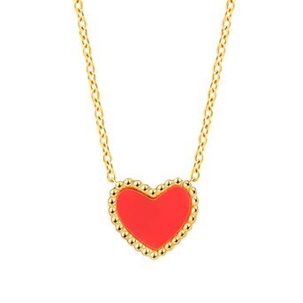 18K gold plated Stainless steel  "Hearts" necklace, Intensity
