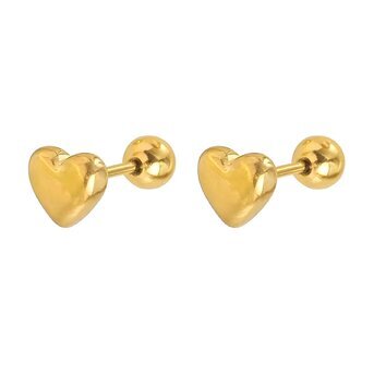 18K gold plated Stainless steel  "Hearts" earrings, Intensity