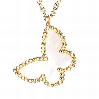 18K gold plated Stainless steel  "Butterfly" necklace, Intensity