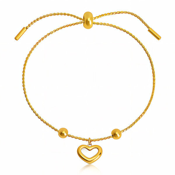 "Heart" Bracelet, 18K Gold Plated Steel