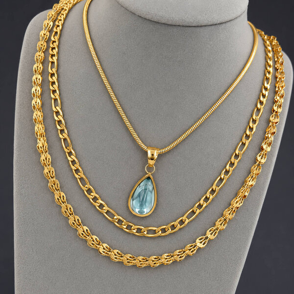 Necklace, 18K Gold Plated Steel