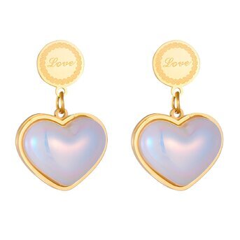 18K gold plated Stainless steel  "Hearts" earrings, Intensity