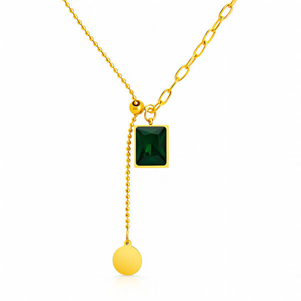 Necklace, 18K Gold Plated Steel