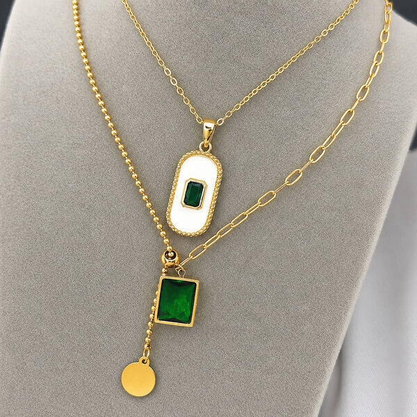 Necklace, 18K Gold Plated Steel