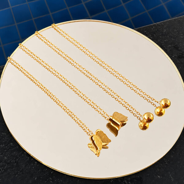 "Butterflies" Earrings, 18K Gold Plated Steel