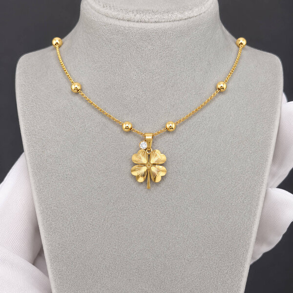 Necklace, 18K Gold Plated Steel