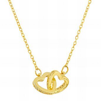 18K gold plated Stainless steel  "Hearts" necklace, Intensity