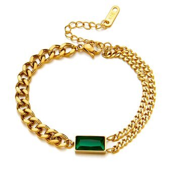 18K gold plated Stainless steel bracelet, Intensity