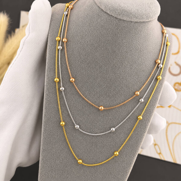Necklace, 18K Gold Plated Steel
