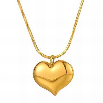 18K gold plated Stainless steel  "Hearts" necklace, Intensity