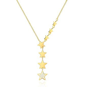 18K gold plated Stainless steel  "Stars" necklace, Intensity
