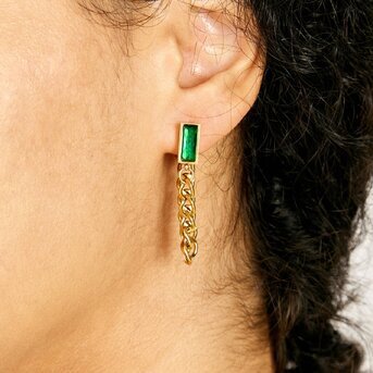 18K gold plated Stainless steel earrings, Intensity