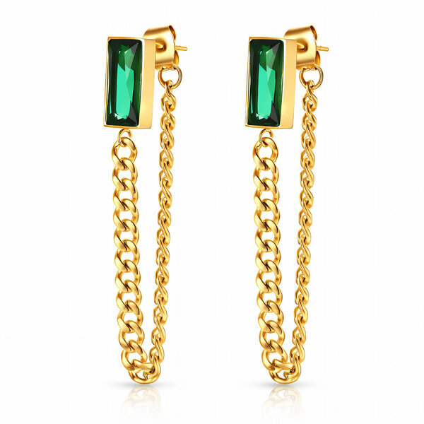 Earrings, 18K Gold Plated Steel