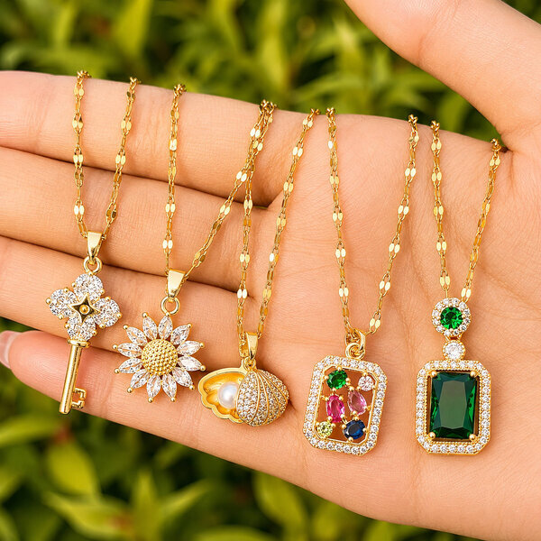 Necklace, 18K Gold Plated Steel