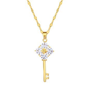 18K gold plated Stainless steel  "Key" necklace, Intensity