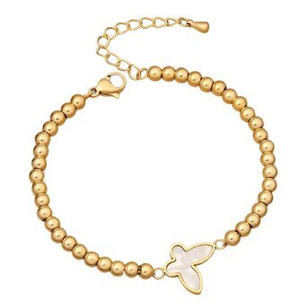 18K gold plated Stainless steel  "Butterfly" bracelet, Intensity