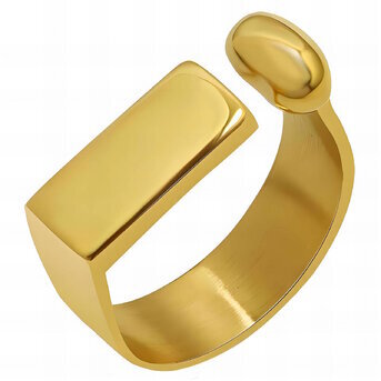 18K gold plated Stainless steel finger ring, Intensity