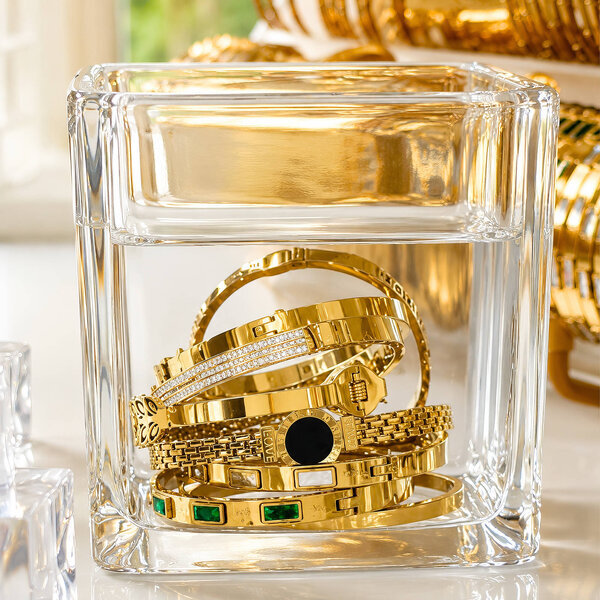 Bracelet, 18K Gold Plated Steel