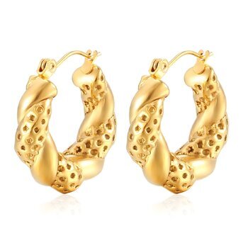 18K gold plated Stainless steel earrings, Intensity