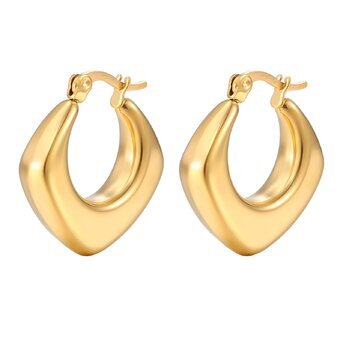 18K gold plated Stainless steel earrings, Intensity