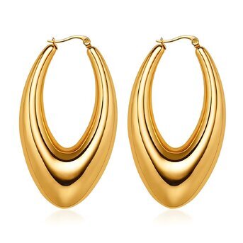 18K gold plated Stainless steel earrings, Intensity