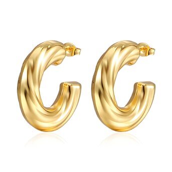 18K gold plated Stainless steel earrings, Intensity