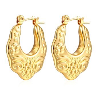 18K gold plated Stainless steel earrings, Intensity