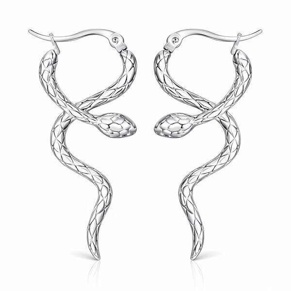 "Snake" Earrings, Stainless Steel