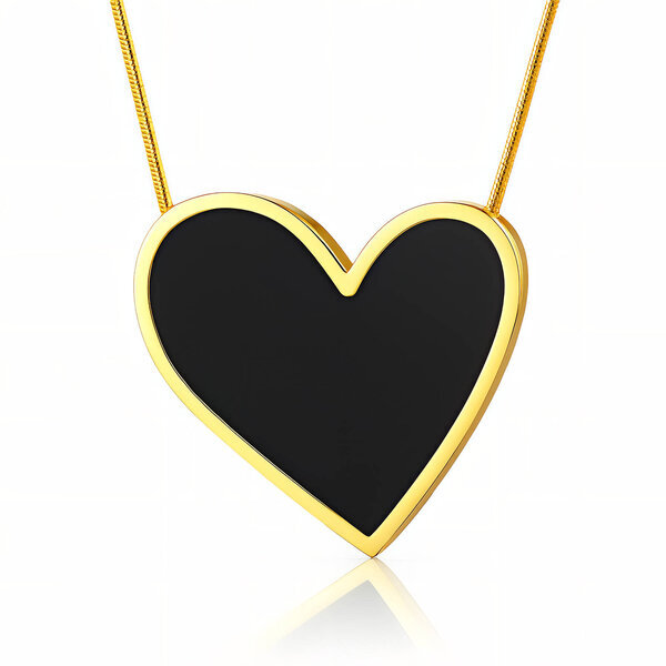 "Heart" Necklace, 18K Gold Plated Steel
