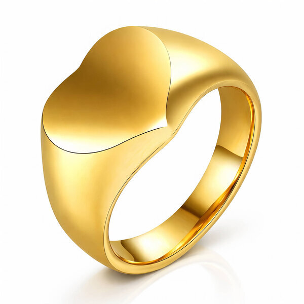 "Heart" Ring, 18K Gold Plated Steel