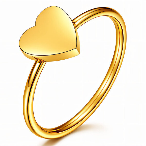 "Heart" Ring, 18K Gold Plated Steel