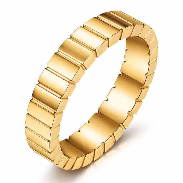 Ring, 18K Gold Plated Steel