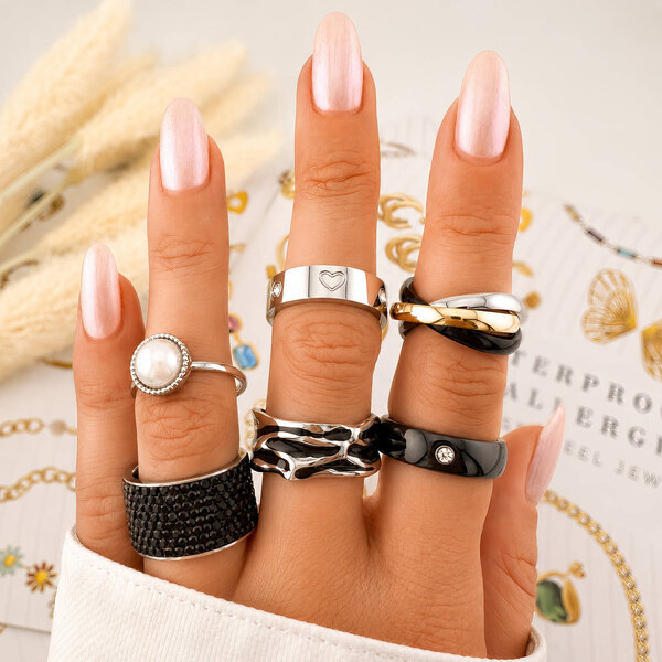 Ring, 18K Gold Plated Steel