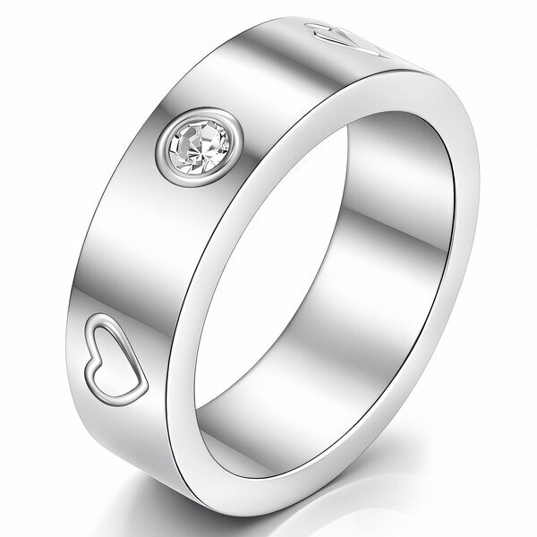 "Hearts" Ring, Stainless Steel